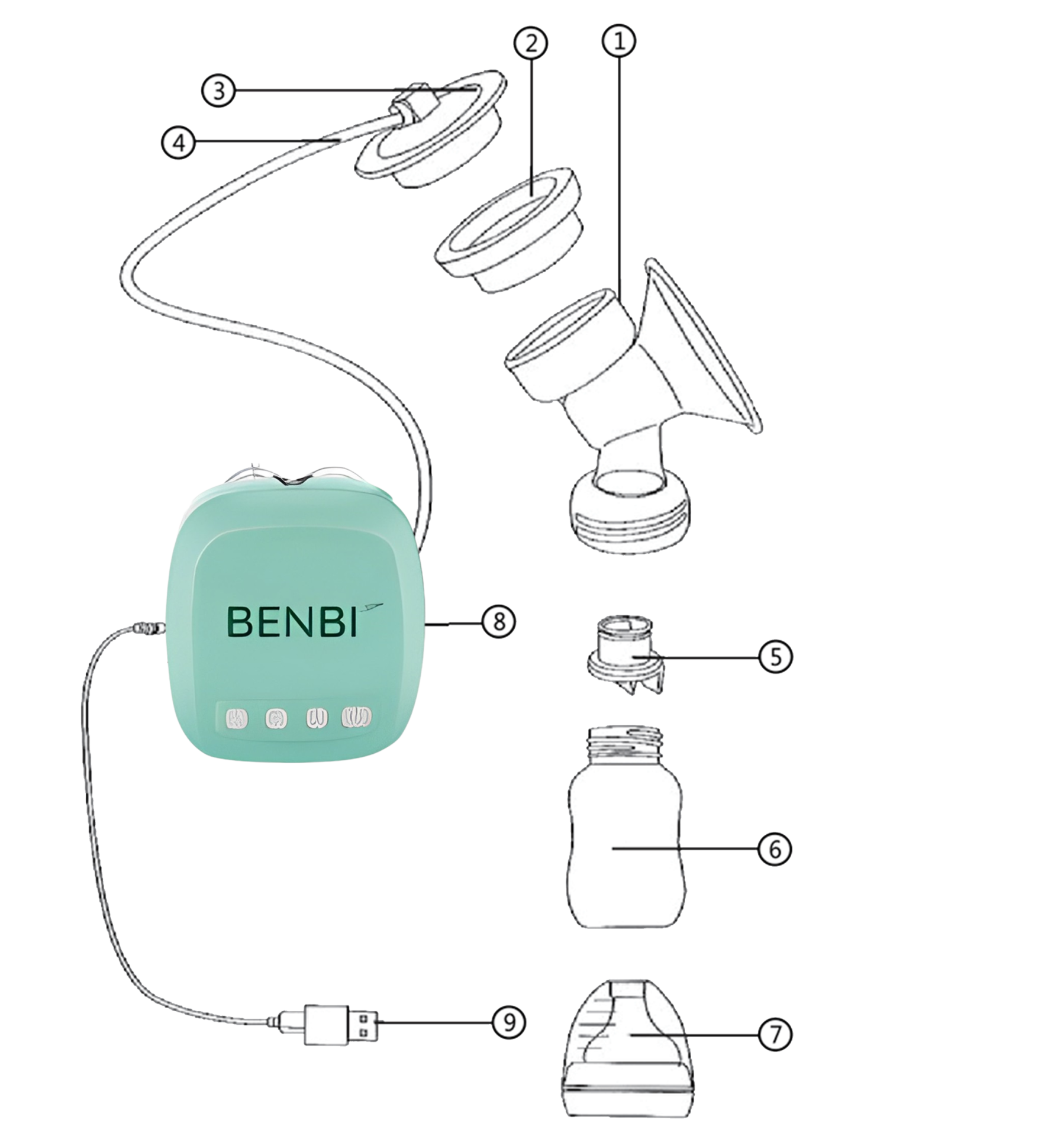 Bộ phận máy hút sữa benbi basic